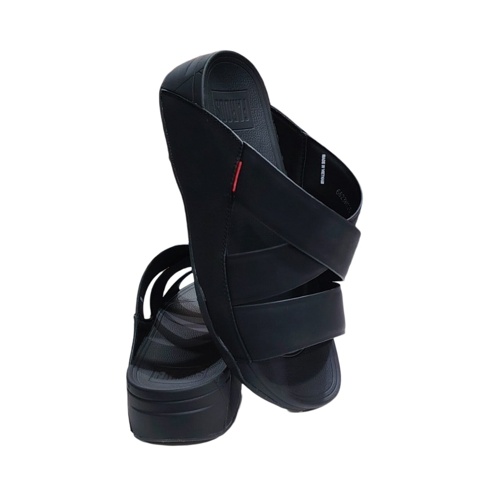 حذاء خليجي جلد أسود طبيعي بنعل طبي - الصورة 2